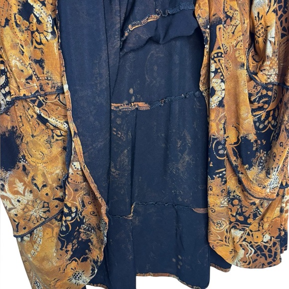 Y2K Boho Tiered Midi Skirt Earthy Tones Festival Cottagecore Size Large - Picture 4 of 11